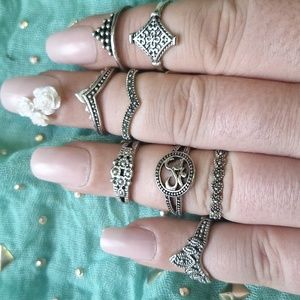 Antique sliver ring set